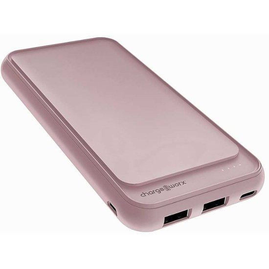 Front Zoom. Chargeworx - 10,000mAh Power Bank WIT for USB Compatible Devices - Ash Rose.