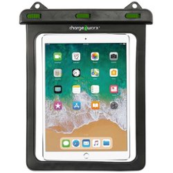 Chargeworx - Waterproof Case for Most Tablets - Black - Front_Zoom