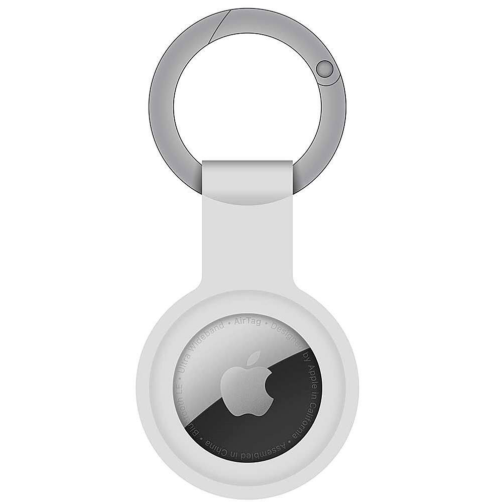 Front. Chargeworx - Keychain Holder for Apple AirTag - White.