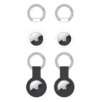 Front. Chargeworx - Keychain Holder for Apple AirTag (4-Pack) - Black/White.