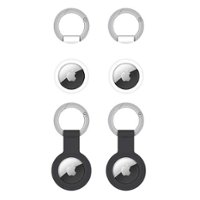 Chargeworx - Keychain Holder for Apple AirTag (4-Pack) - Black/White - Front_Zoom