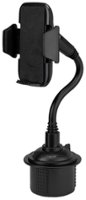 Chargeworx - Universal Cup Holder Car Mount for Most Smartphones - Black - Front_Zoom