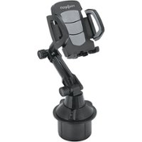 Chargeworx - Dual-Hinge Cup Holder Mount for Most Cell Phones - Black - Front_Zoom