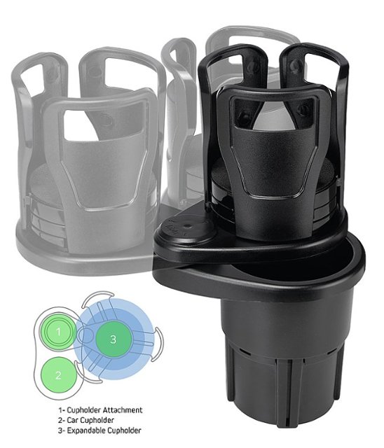 Front Zoom. Chargeworx - Expandable Multi-function Car Cup Holder for Most Cell Phones - Black.
