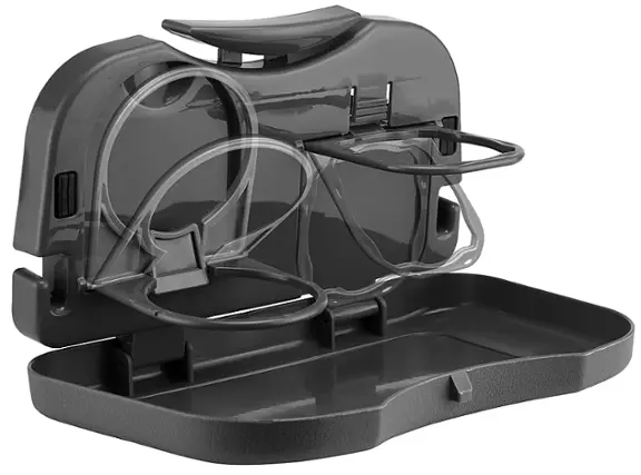 Front. Chargeworx - Backseat Cup Holder and Food Tray - Black.