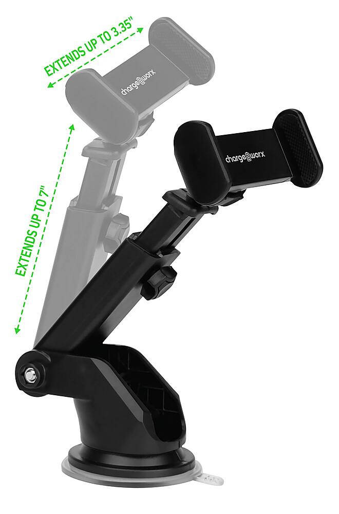 Front. Chargeworx - Universal Multi-Angle Clamp Mount for Most Cell Phones - Black.