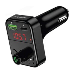 Chargeworx - FM Transmitter 1 A Port for your Car - Black - Front_Zoom