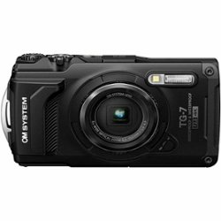 Olympus - OM SYSTEM TG-7 4K Video 12 Megapixel Waterproof Digital Camera - Black - Front_Zoom