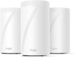 TP-Link - Deco BE16000 Quad-Band Mesh Wi-Fi 7 System with Multi-Gig (3-Pack) - White - Front_Zoom