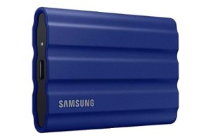Samsung - Geek Squad Certified Refurbished T7 Shield 2TB External USB 3.2 Gen 2 Rugged SSD IP65 Water Resistant - Blue - Front_Zoom