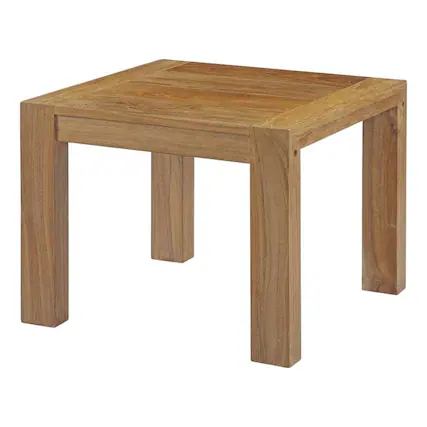 Front. Outdoor Escape - Wood Outdoor Patio Side Table with Durable Design for Garden and Deck - Brown.