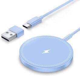 Core Tech - Magnetic Wireless Charging Pad with USB-C Cable and USB-A Adapter, 1-Pack - Blue