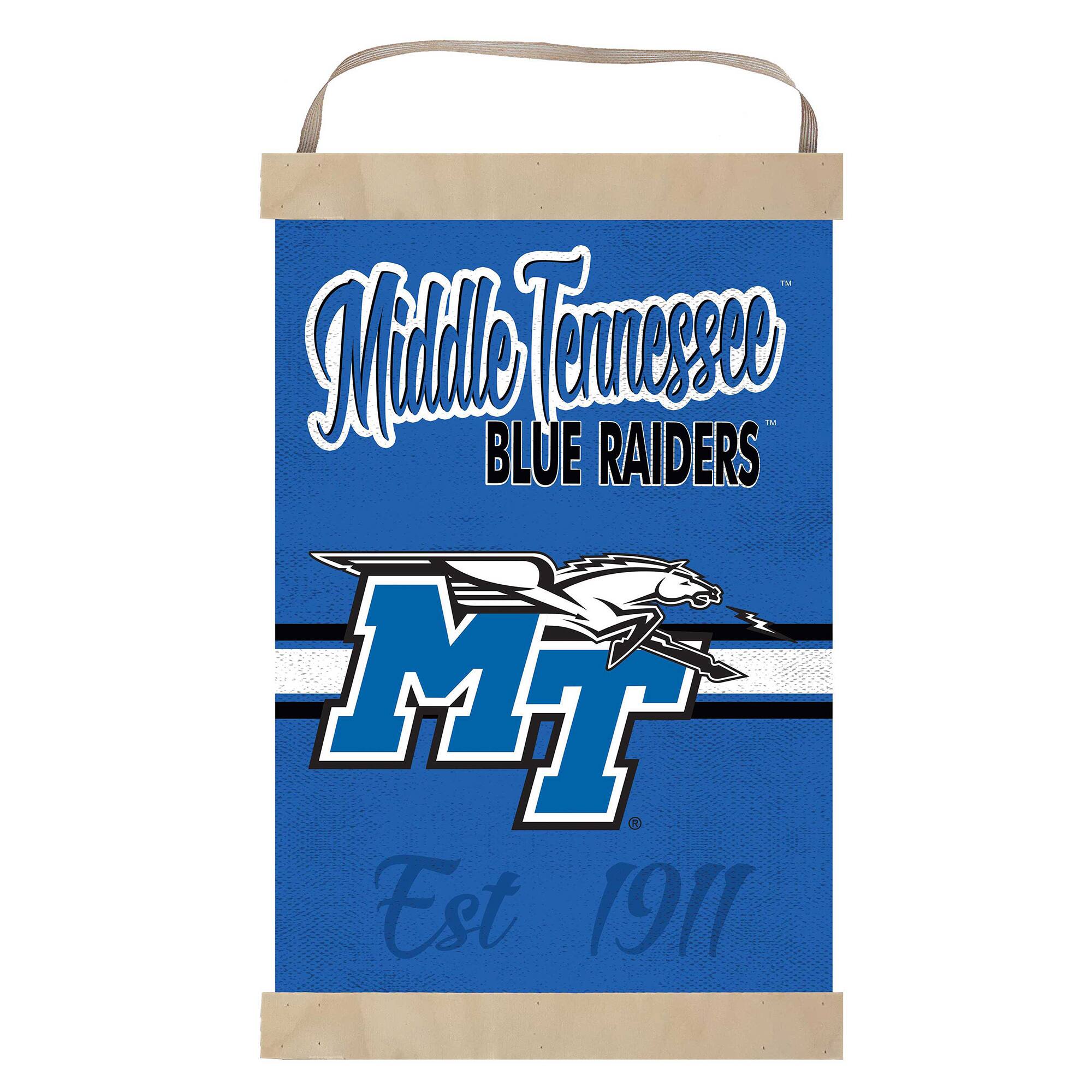 Middle Tennessee  
BLUE RAIDERS  
MT  
Est 1911