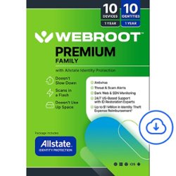 Webroot - Premium Antivirus Protection (10 Device) with Allstate Identity Protection - Android, Apple iOS, Chrome, Mac OS, Windows [Digital] - Front_Zoom