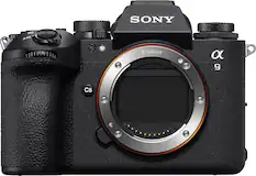 Front. Sony - Sony Alpha 9 III Full-frame Mirrorless Camera with Global Shutter - Black.