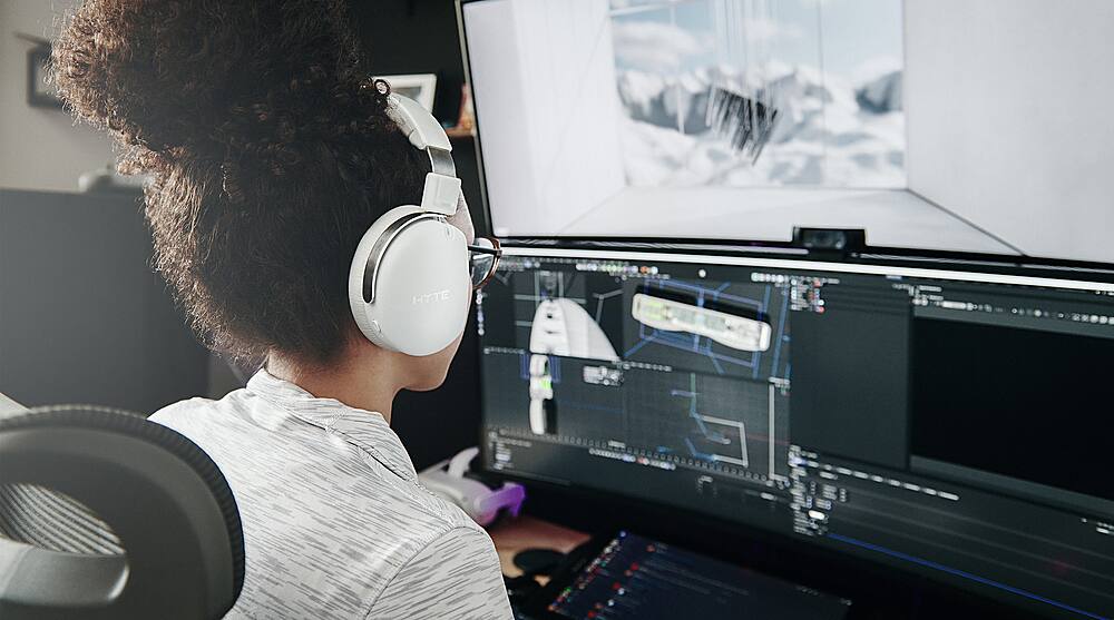 Alt View 15. HYTE - HYTE Eclipse HG10 Wireless Gaming Headset for PC - Lunar Gray.