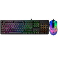 iBUYPOWER - Chimera KM7 Full-Size Wired Membrane RGB Keyboard and Optical Mouse Bundle - Black - Front_Zoom