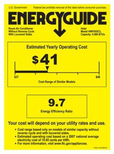 Best Buy: Haier 5,000 BTU Window Air Conditioner White HWF05XCL