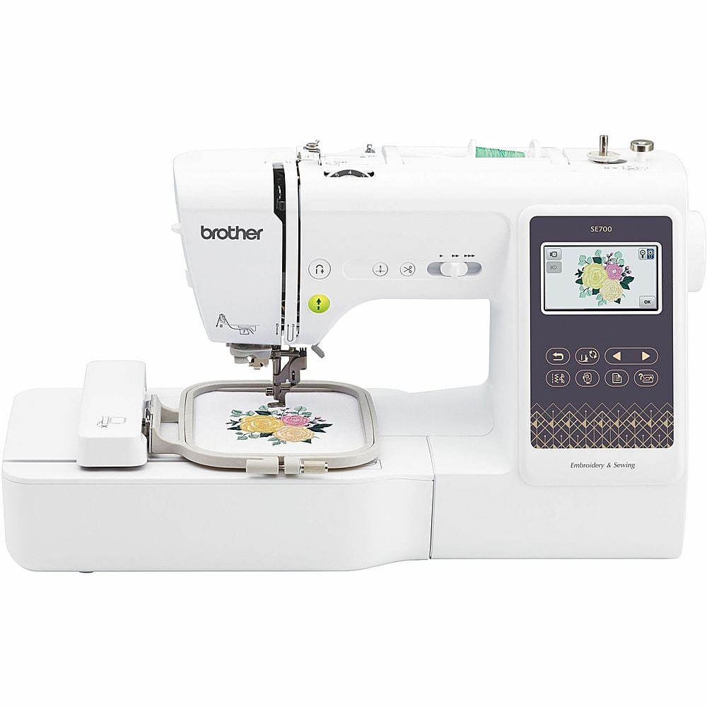 Front. Brother - 103-Stitch Computerized Sewing and Embroidery Machine - White.