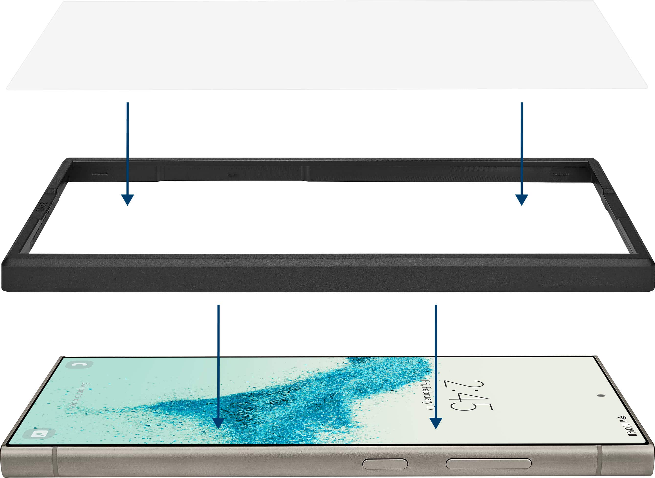 Alt View 20. Insignia™ - 2x Reinforced HD Glass Screen Protector for Samsung Galaxy S24 Ultra (2-pack) - Clear.