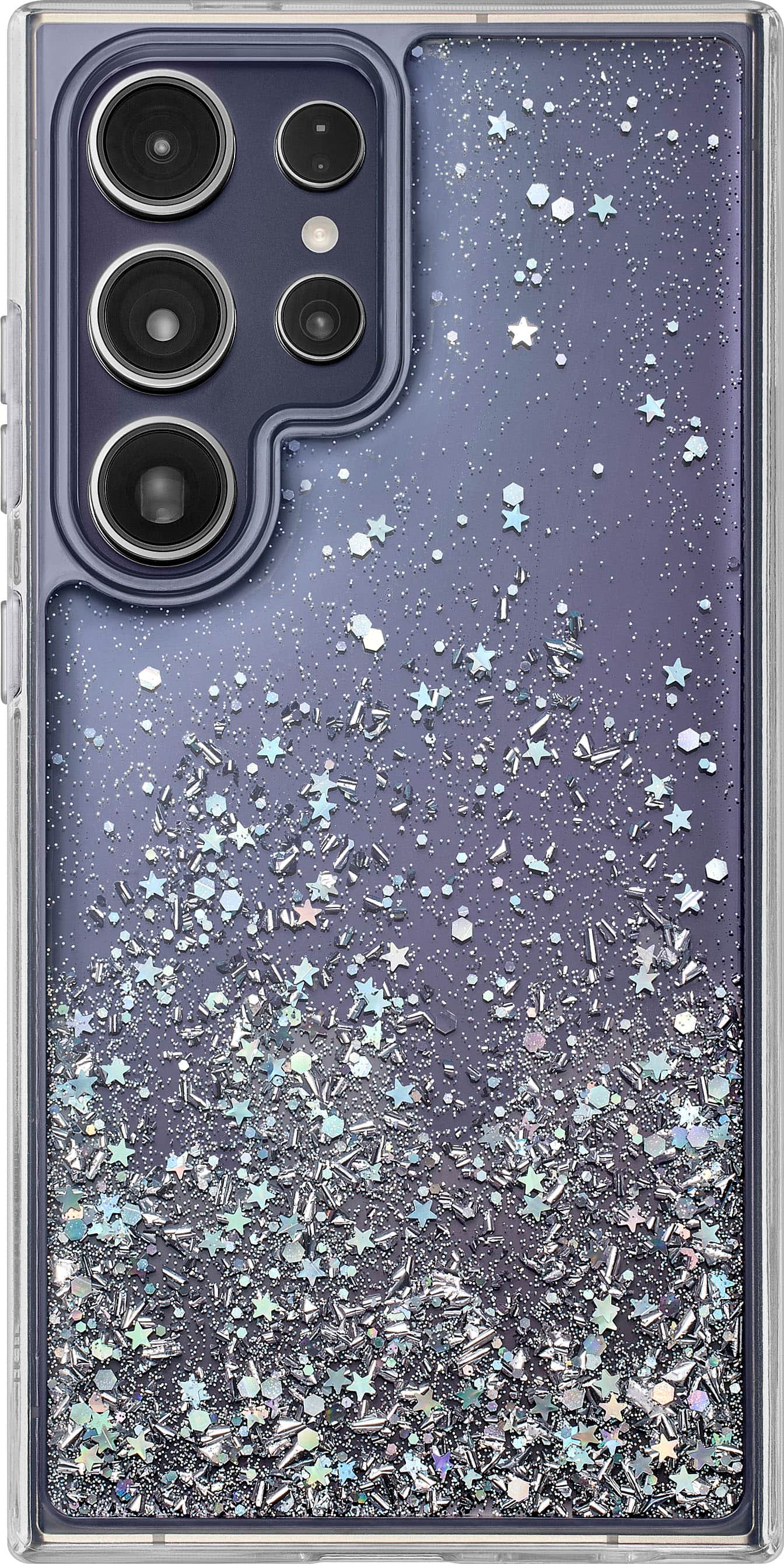 Front. Insignia™ - Hard-Shell Case for Samsung Galaxy S24 Ultra - Glitter Gradient (Clear).