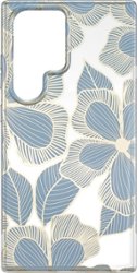 Insignia™ - Hard-Shell Case for Samsung Galaxy S24 Ultra - Blue Flower (Clear) - Front_Zoom