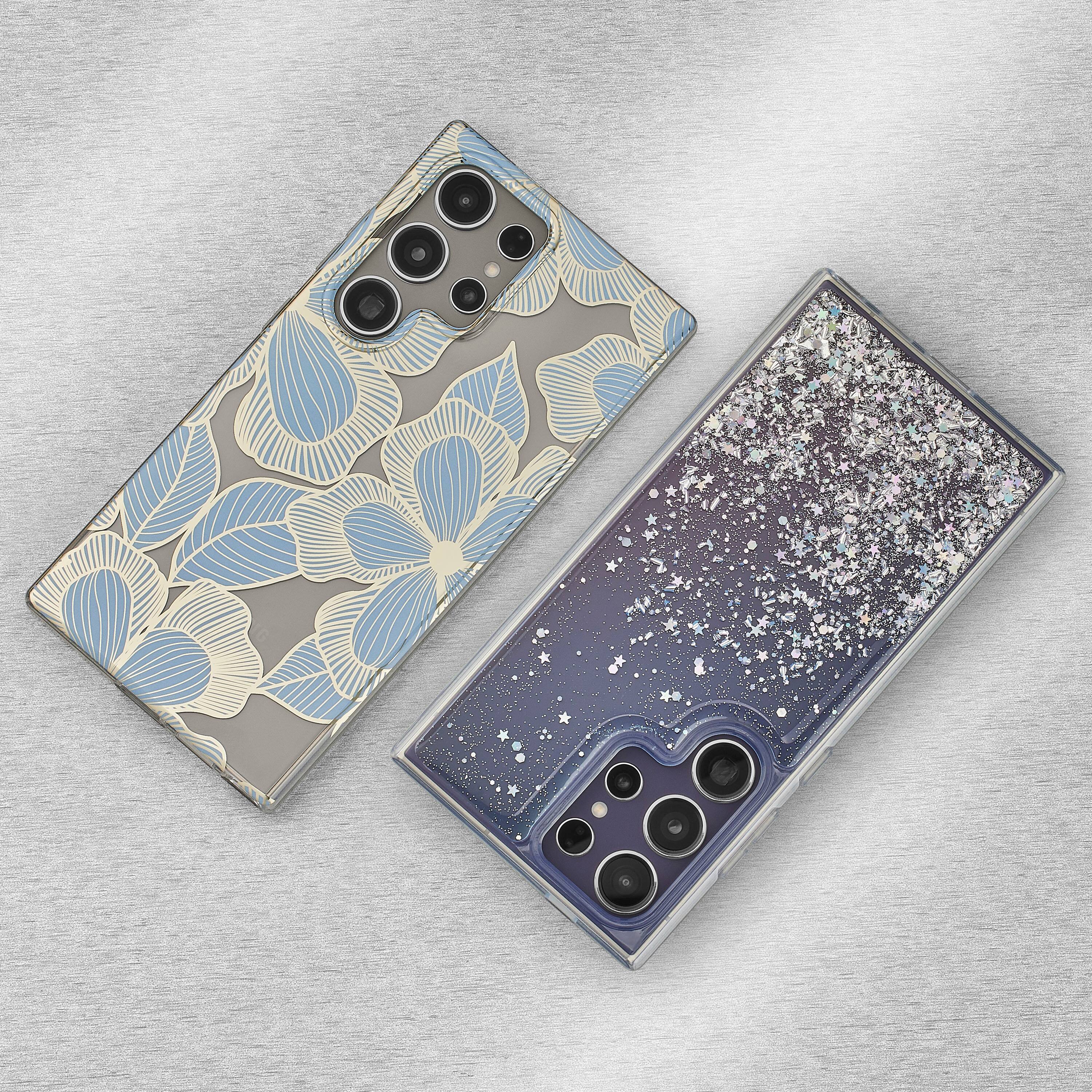 Alt View 14. Insignia™ - Hard-Shell Case for Samsung Galaxy S24 Ultra - Blue Flower (Clear).