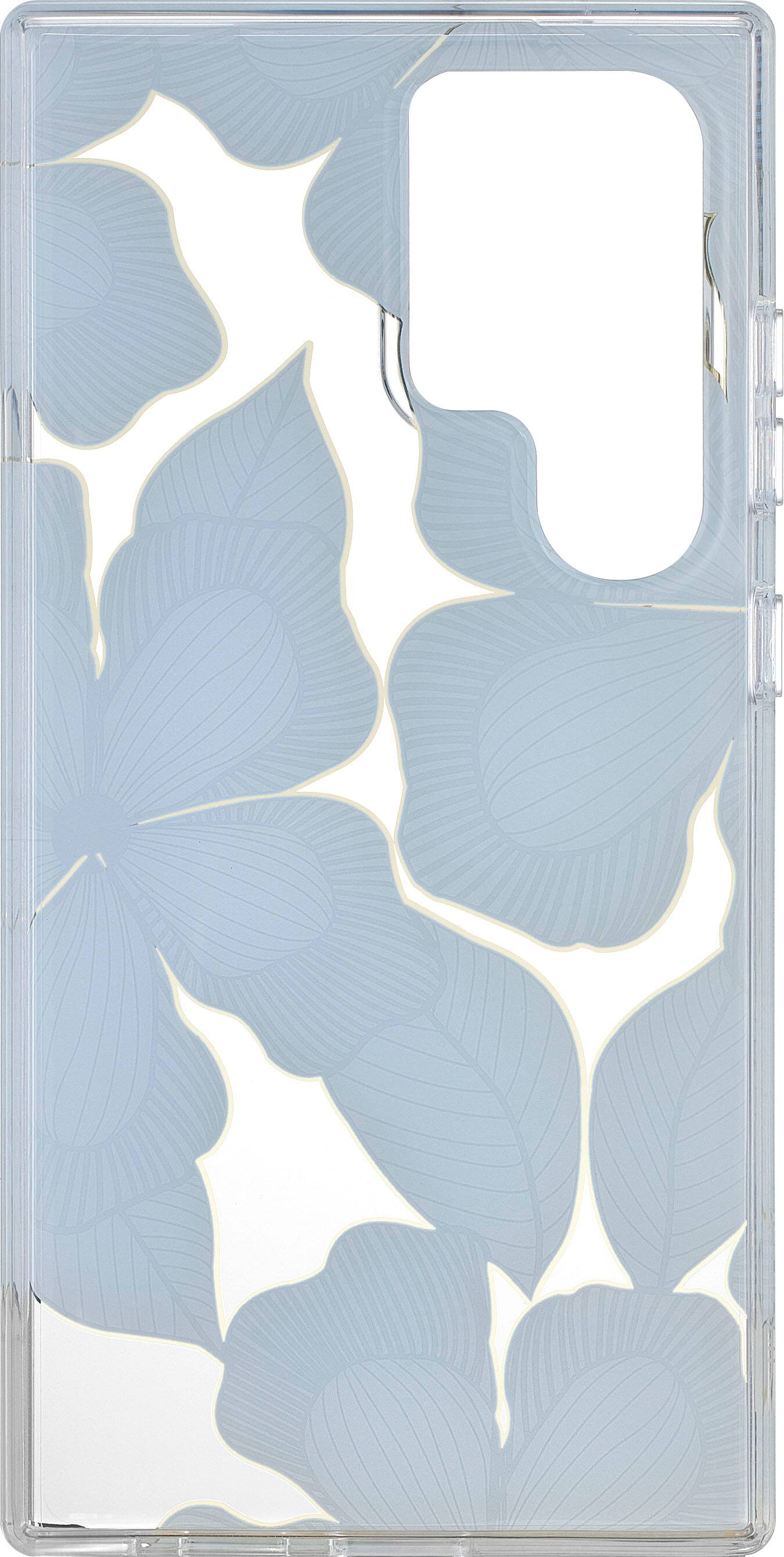 Alt View 1. Insignia™ - Hard-Shell Case for Samsung Galaxy S24 Ultra - Blue Flower (Clear).