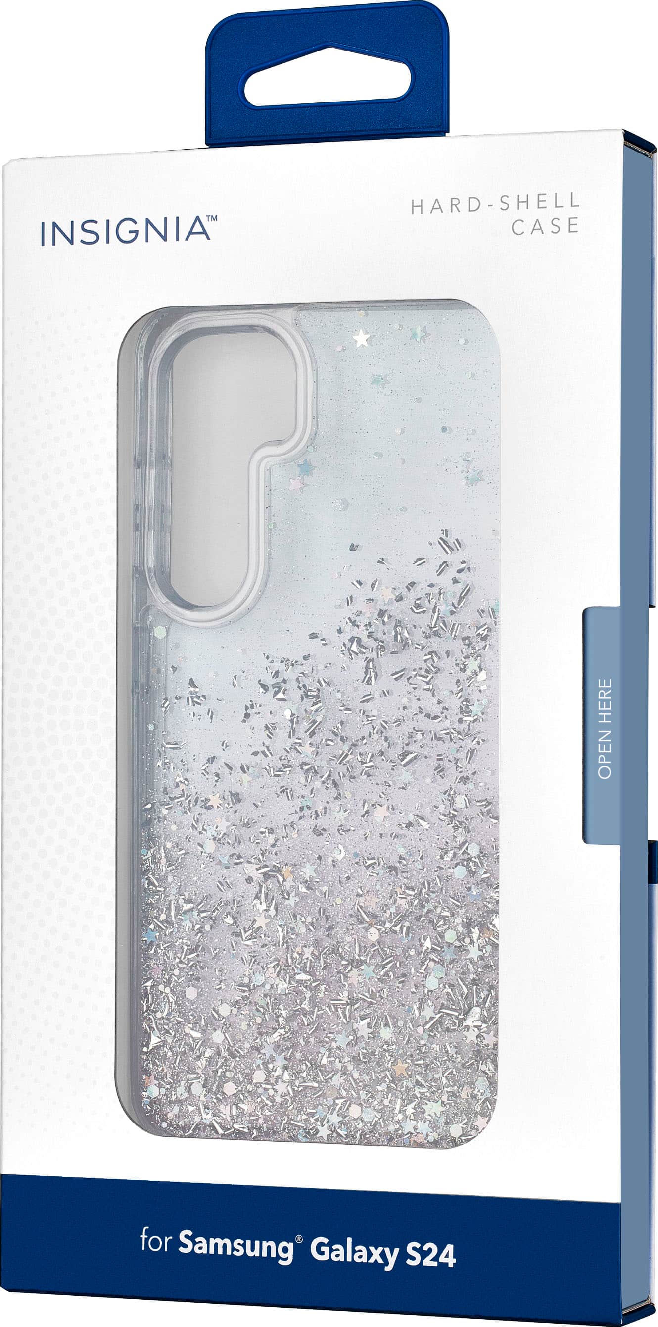Alt View 2. Insignia™ - Hard-Shell Case for Samsung Galaxy S24 - Glitter Gradient (Clear).