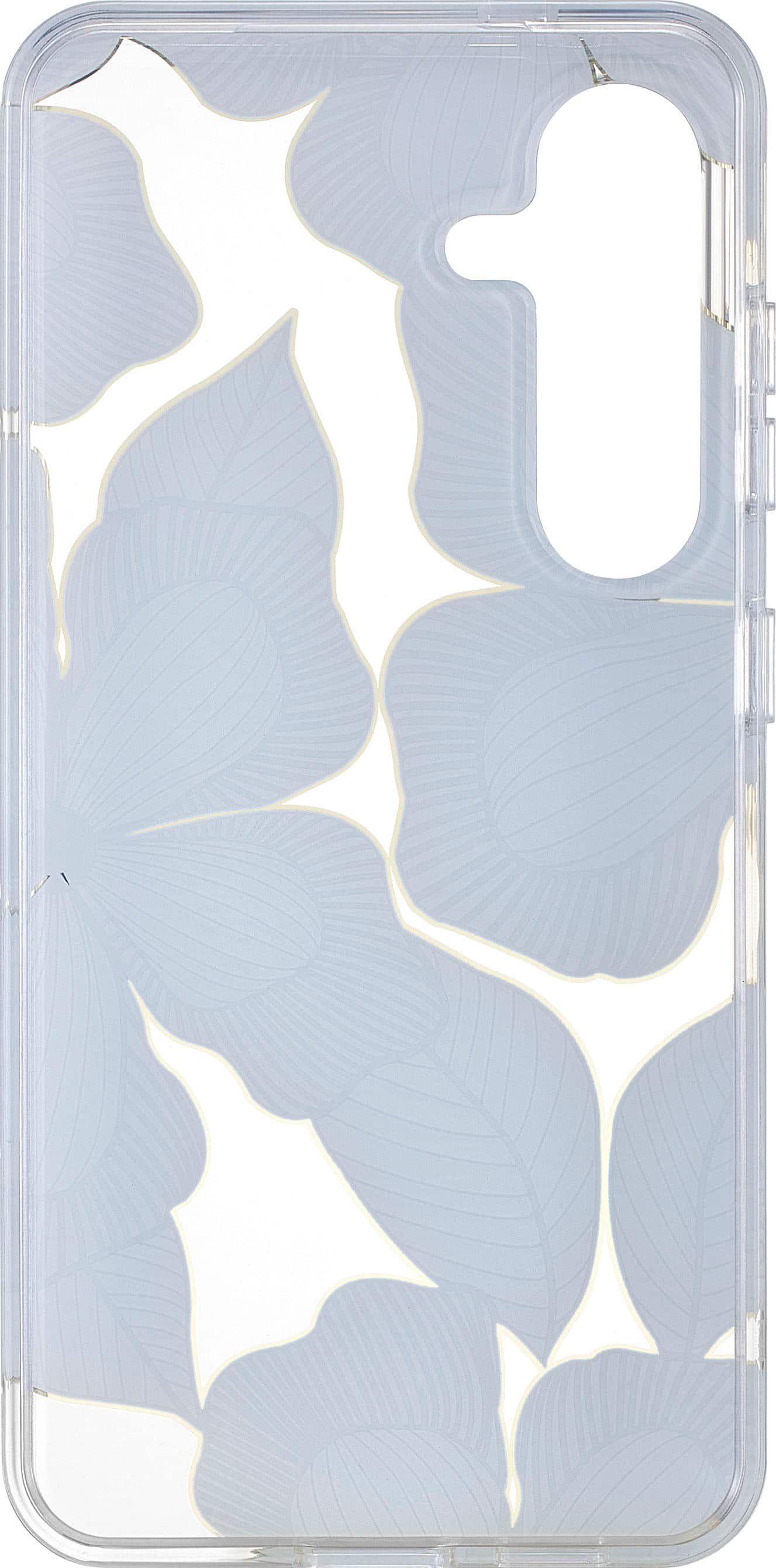 Alt View 1. Insignia™ - Hard-Shell Case for Samsung Galaxy S24 - Blue Flower (Clear).