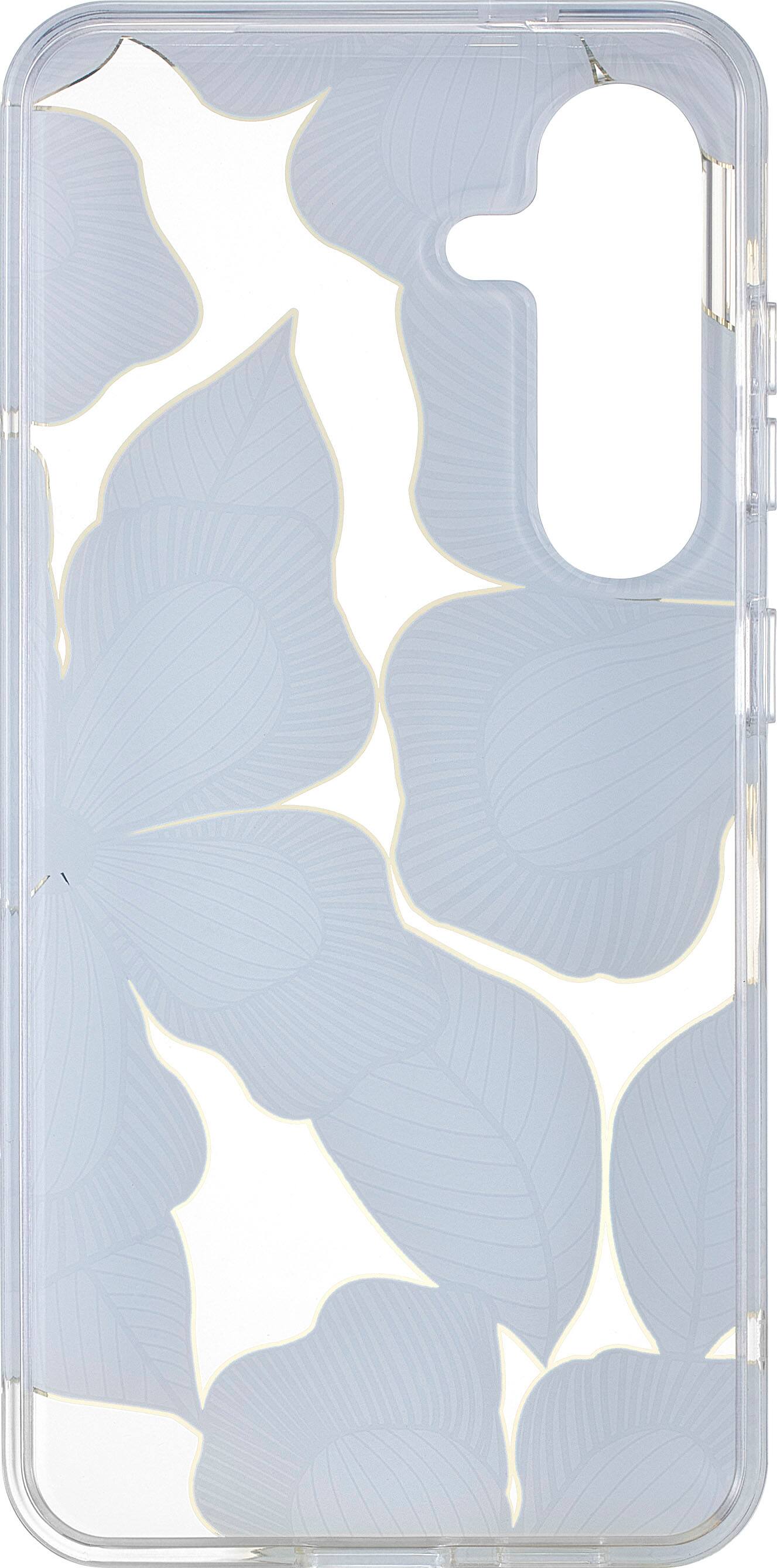Alt View 1. Insignia™ - Hard-Shell Case for Samsung Galaxy S24 - Blue Flower (Clear).