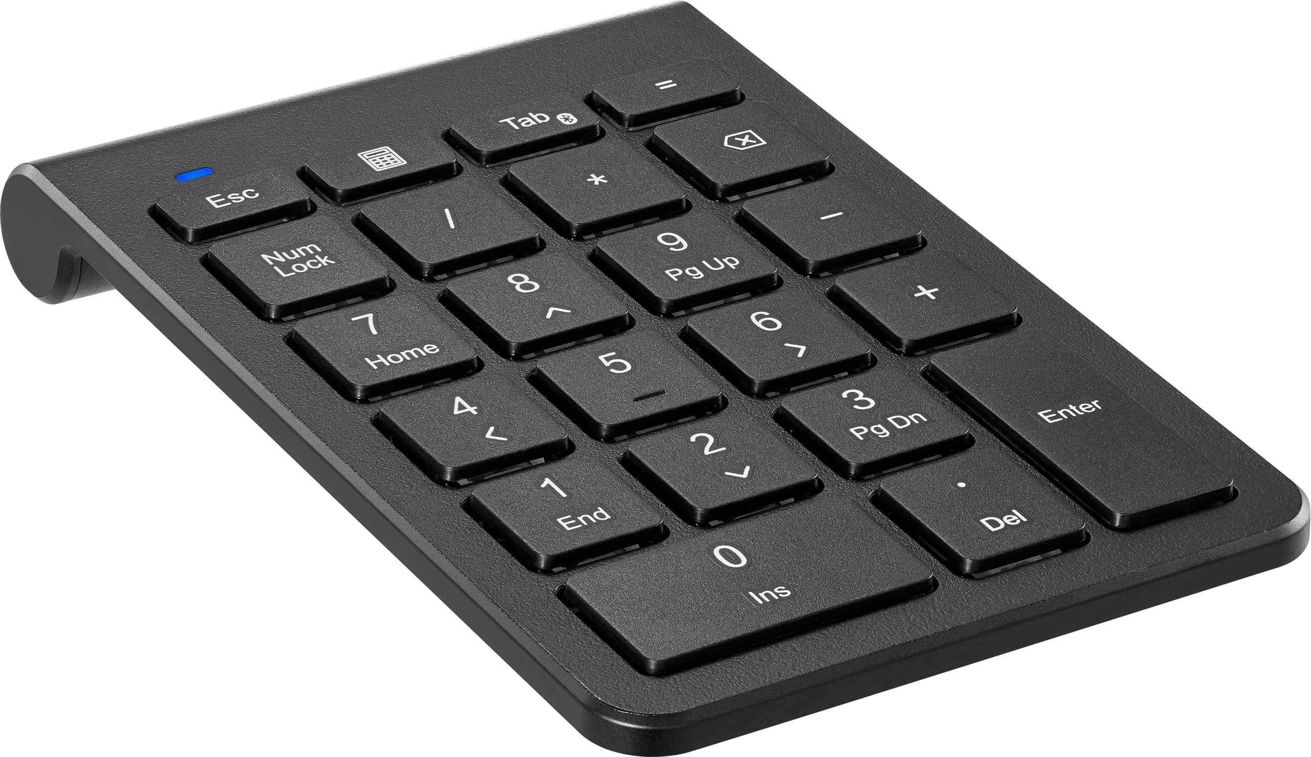 Angle. Insignia™ - 22-Key Bluetooth Scissor Switch Number Keypad for Windows, macOS, ChromeOS, iPadOS and Android - Black.