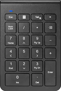 Front. Insignia™ - 22-Key Bluetooth Scissor Switch Number Keypad for Windows, macOS, ChromeOS, iPadOS and Android - Black.