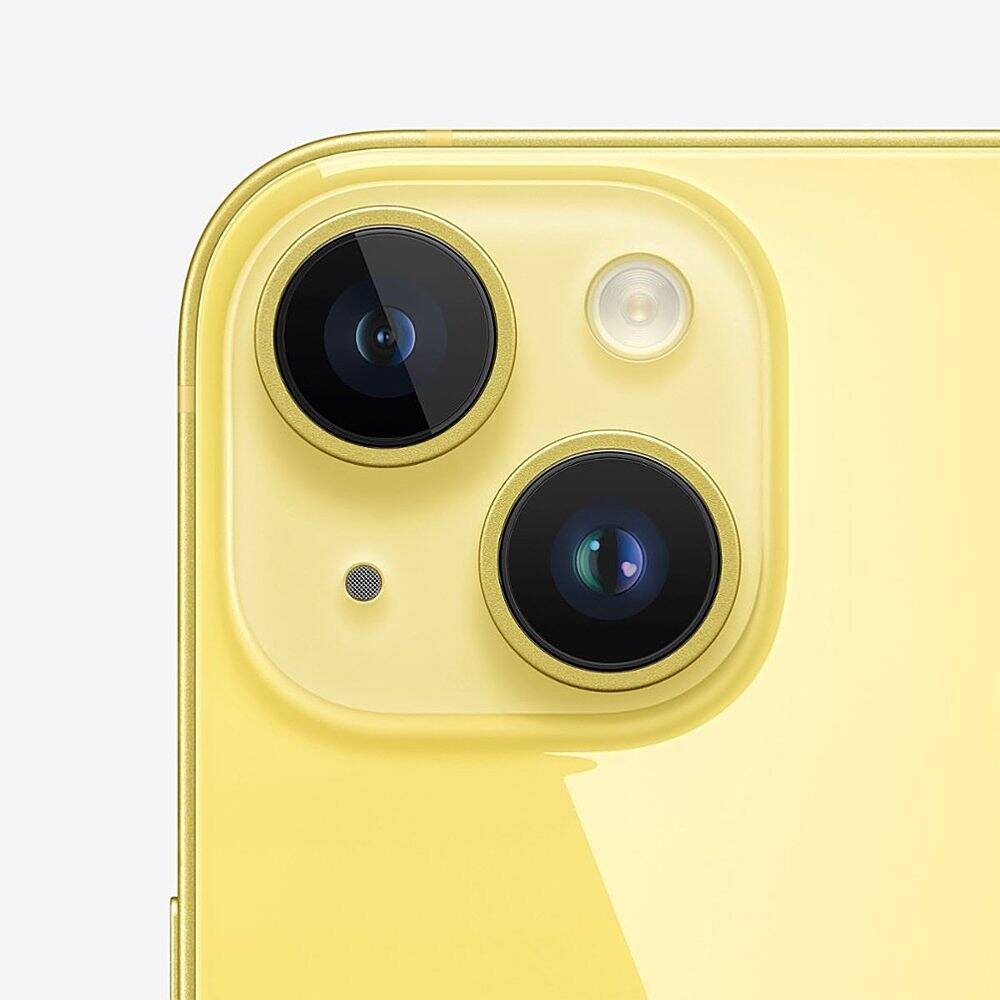 Left. Apple - Pre-Owned iPhone 14 5G 256GB (Unlocked) - Yellow.