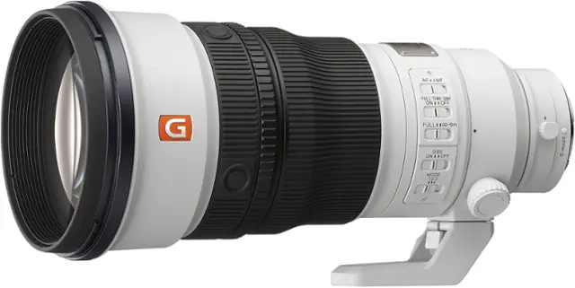 Angle. Sony - FE 300mm F2.8 GM OSS G Master lens - White.