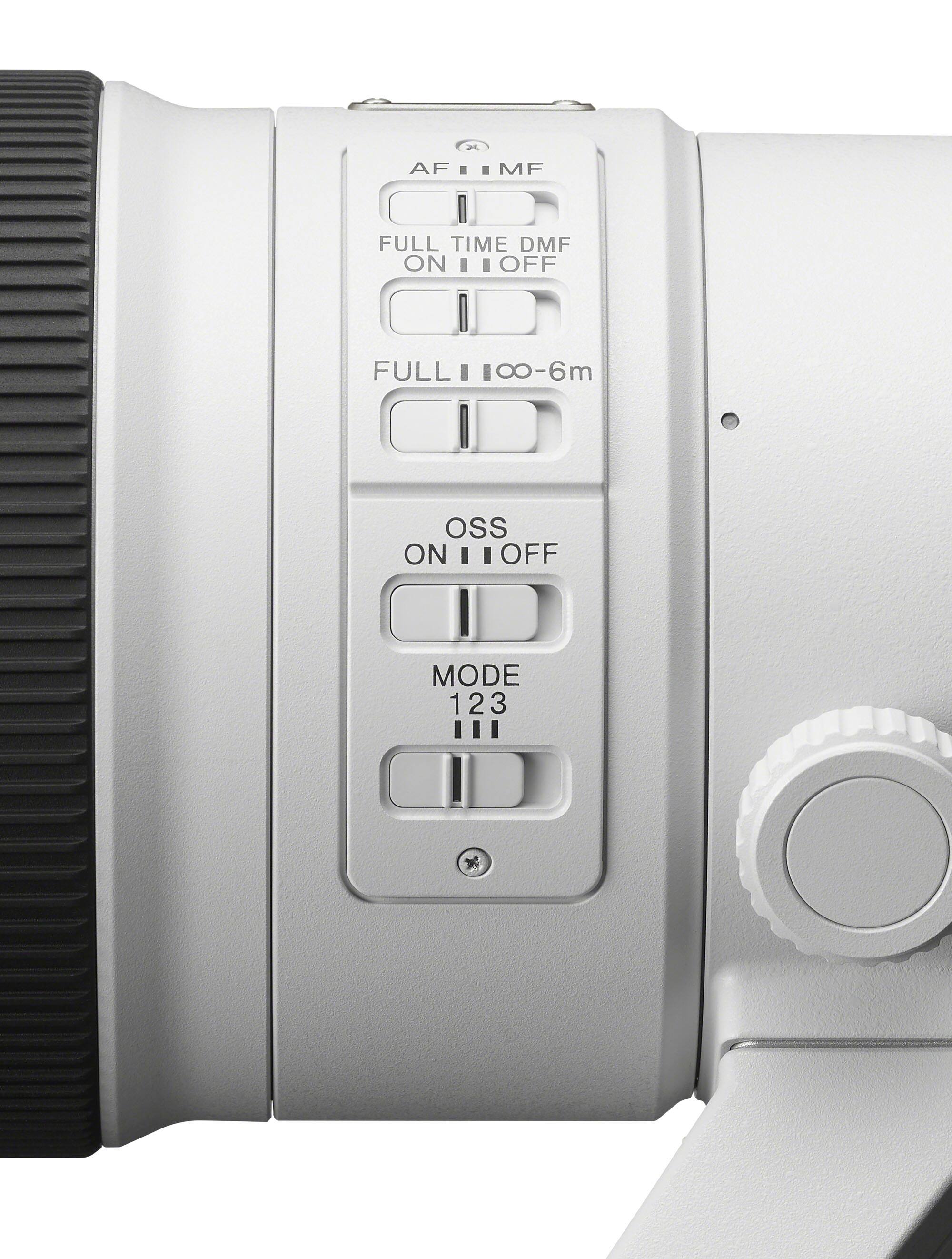 Left. Sony - FE 300mm F2.8 GM OSS G Master lens - White.