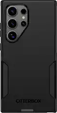 Front. OtterBox - Commuter Series Hard Shell for Samsung Galaxy S24 Ultra - Black.