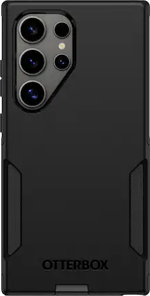 Front. OtterBox - Commuter Series Hard Shell for Samsung Galaxy S24 Ultra - Black.