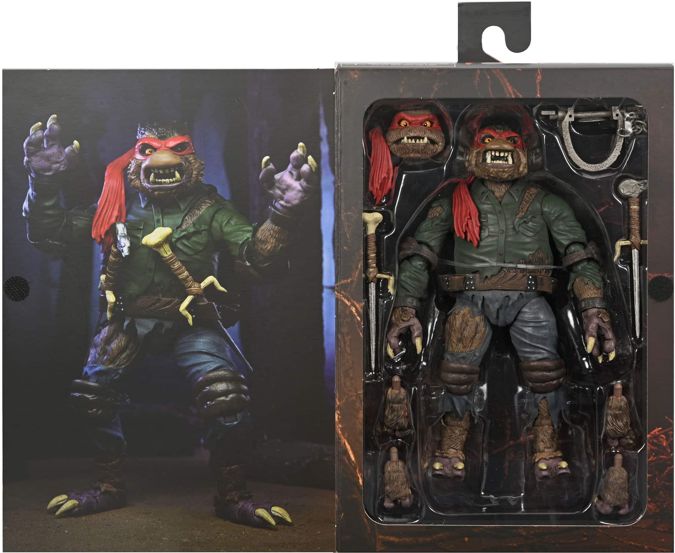 Angle. NECA - Universal Monsters/Teenage Mutant Ninja Turtles 7” Scale Action Figure - Raphael as the Wolfman.