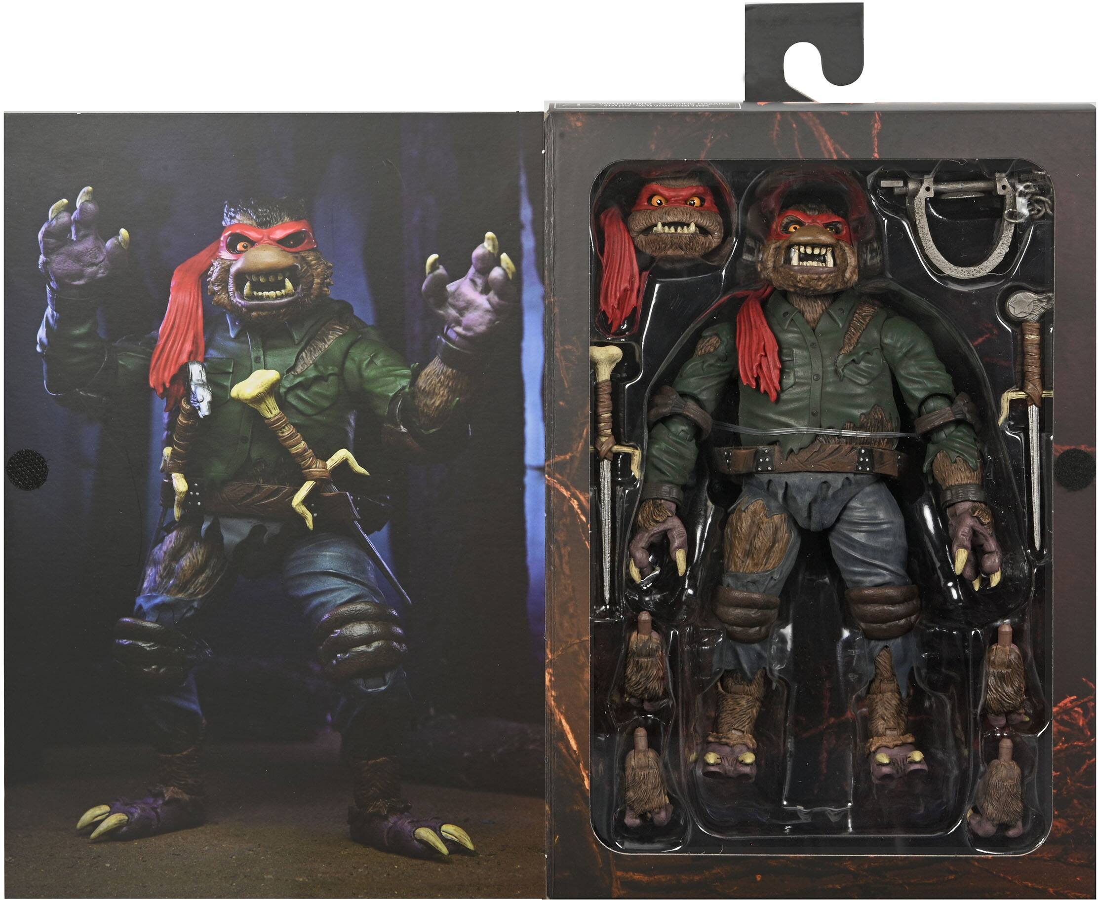 Angle. NECA - Universal Monsters/Teenage Mutant Ninja Turtles 7” Scale Action Figure - Raphael as the Wolfman.