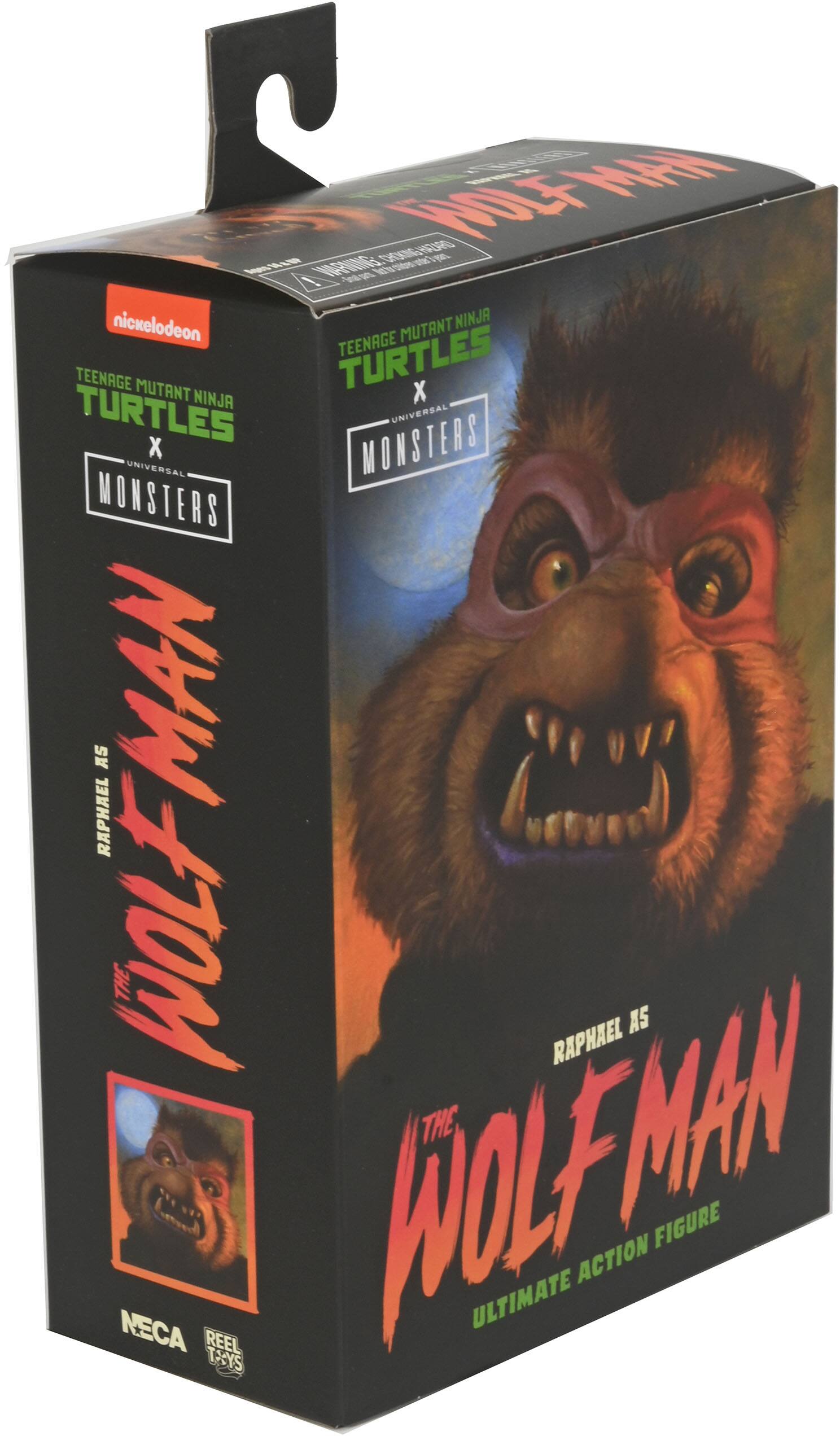 Alt View 13. NECA - Universal Monsters/Teenage Mutant Ninja Turtles 7” Scale Action Figure - Raphael as the Wolfman.