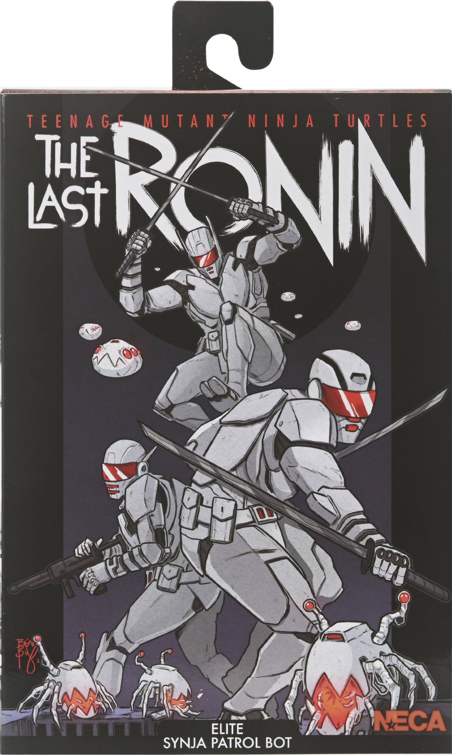 Left. NECA - Teenage Mutant Ninja Turtles (The Last Ronin) 7” Scale Action Figure - Ultimate Elite Synja Patrol Bot.