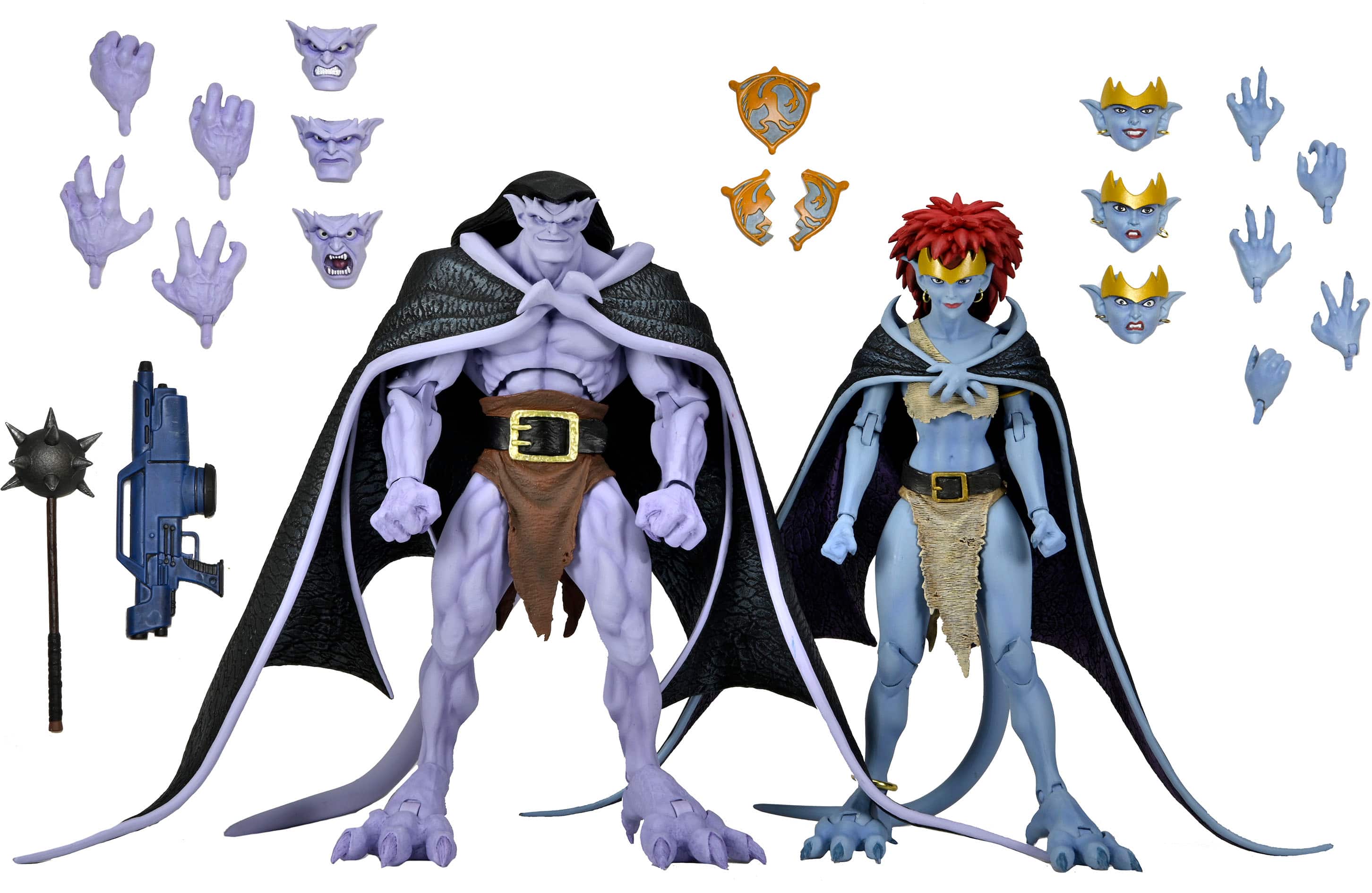 Front. NECA - Gargoyles 7" Vows Ultimate Action Figures - Goliath & Demona.