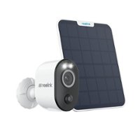 Reolink A4K3S2 4K UHD Outdoor Security Camera with Night Vision, Motion Spotlights & Solar Panel - White - Front_Zoom