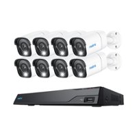 Reolink 12MP Security Camera System Outdoor, 16CH 4TB NVR & 8 PoE Wired Cameras with 2-Way Audio, NVS16-12MB8 - White - Front_Zoom