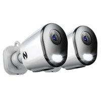 Night Owl - 2-Camera Indoor/Outdoor AC Powered Plug-In Wireless 4K Security Cameras with 2-Way Audio - White - Front_Zoom