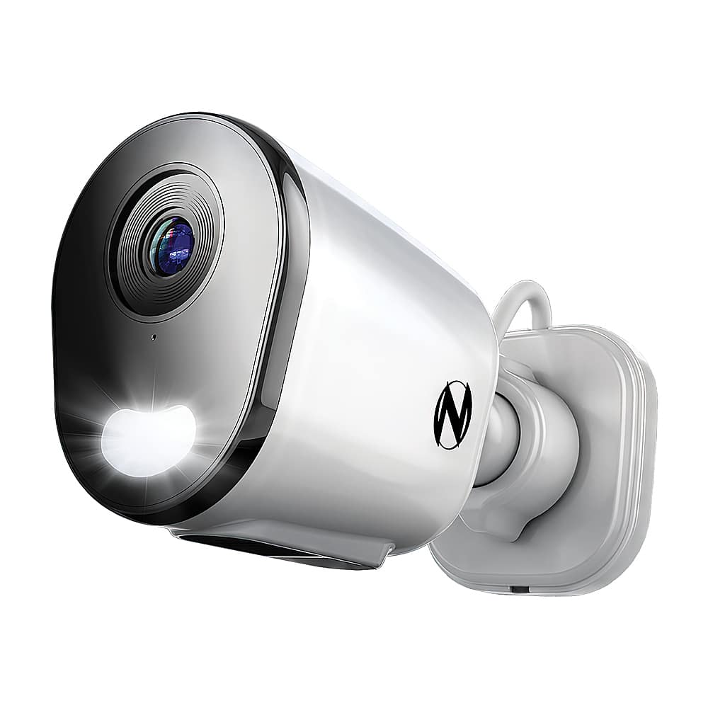 Front. Night Owl - Indoor/Outdoor AC Powered Plug-In Wireless 2K Security Camera with 2-Way Audio - White.