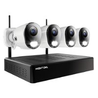 Night Owl - 10-Channel, 4-Camera Indoor/Outdoor Wireless 2K 1TB NVR Security System with 2-Way Audio - Black/White - Front_Zoom
