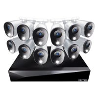 Night Owl - 20-Channel, 12-Camera Indoor/Outdoor Wired 1080p 1TB DVR Security System with 2-Way Audio - Black and White - Front_Zoom