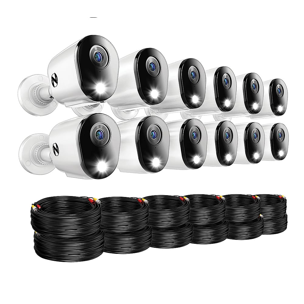 Alt View 16. Night Owl - 20-Channel, 12-Camera Indoor/Outdoor Wired 1080p 1TB DVR Security System with 2-Way Audio - Black and White.
